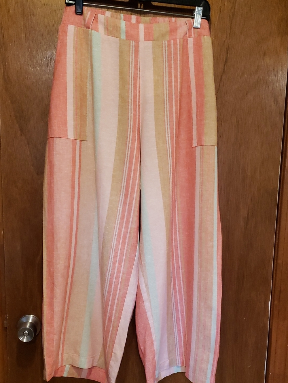 NWT Colorful Striped Linen Blend Cato Pants
